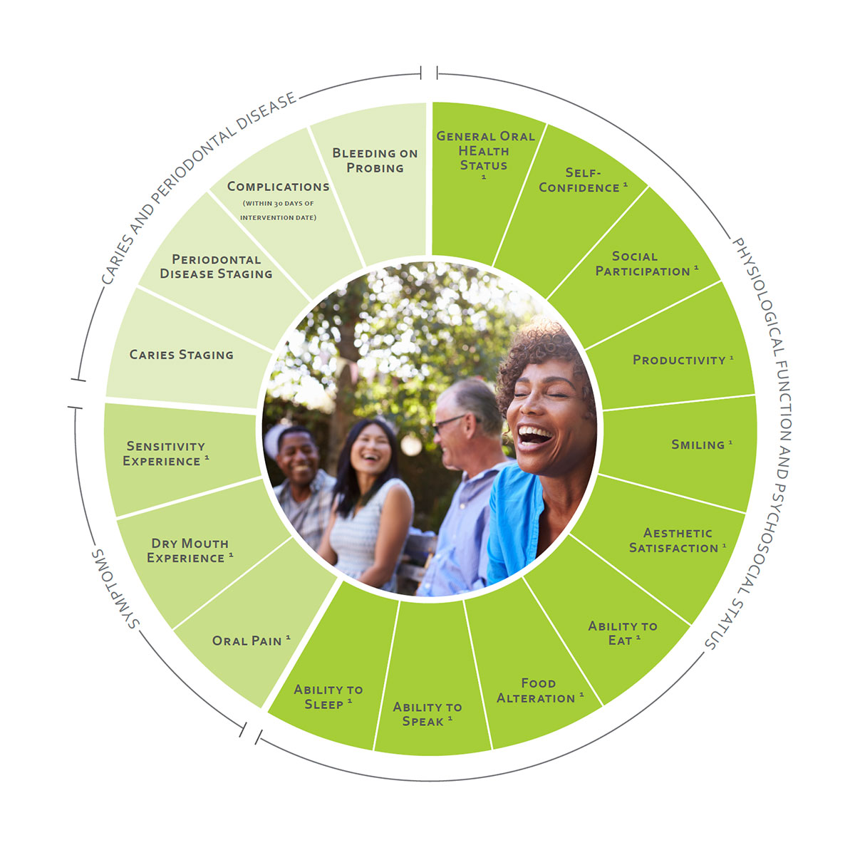 ICHOM Standard Sets Adult Oral Health Outcomes Wheel